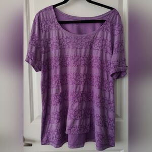 Purple Floral Patterned T-shirt